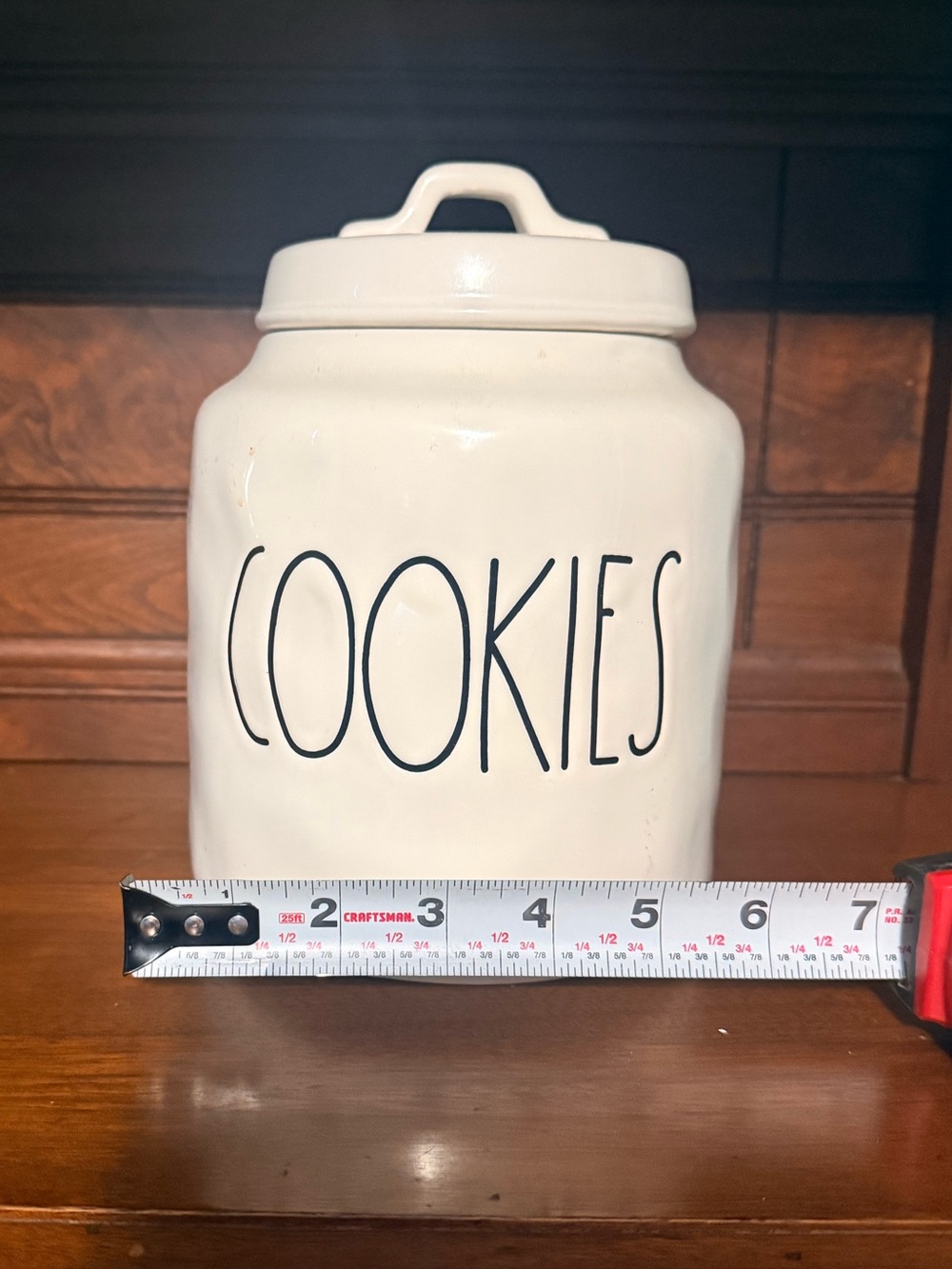 Rae Dunn Ceramic Cookies Jar - Cream Cookie Canister